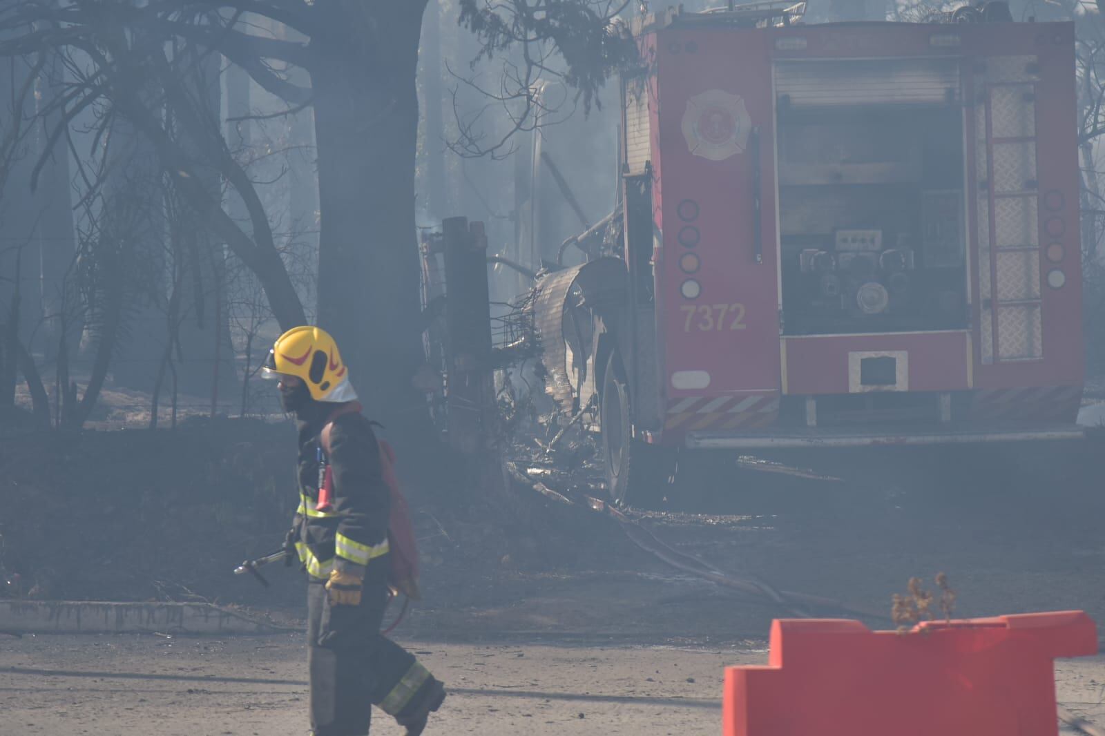 Incendio en barrio Parque Liceo. (Facundo Luque / La Voz)