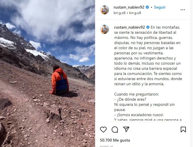 El  ex soldado ruso a través de Instagram. 