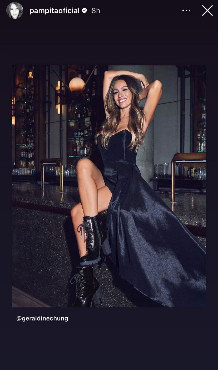 Pampita y su vestido negro causaron furor.