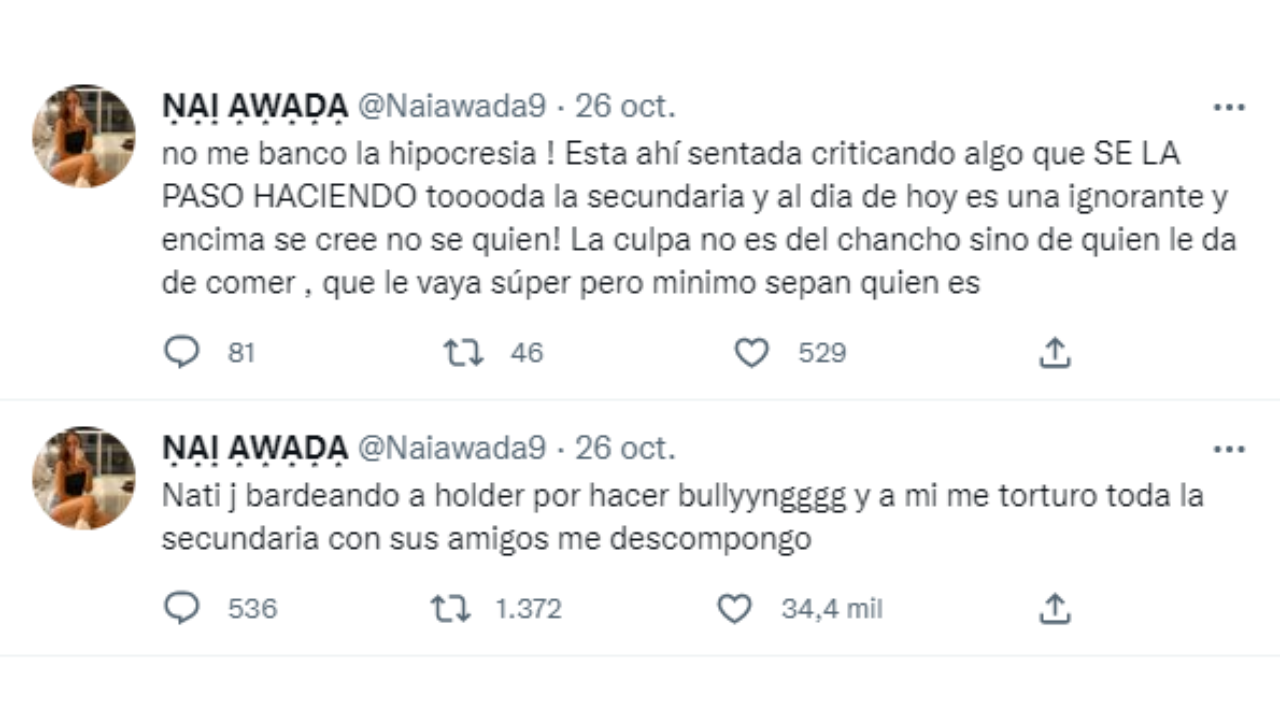 Los tweets de Nai Awada.