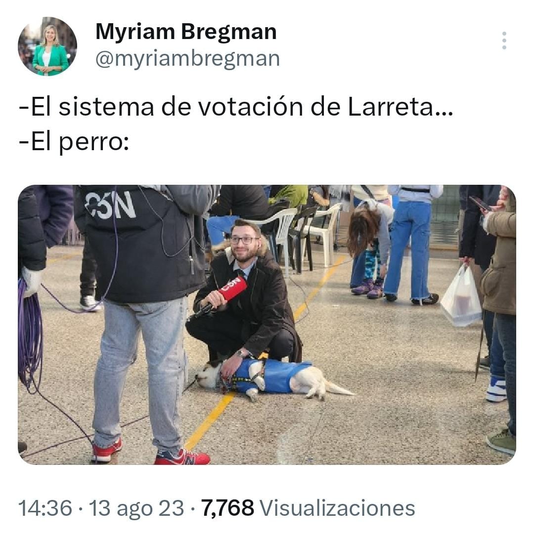 Myriam Bregman y un polémico meme en sus redes sociales