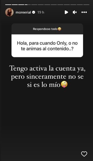 More Rial confesó Onlyfans no es lo suyo.