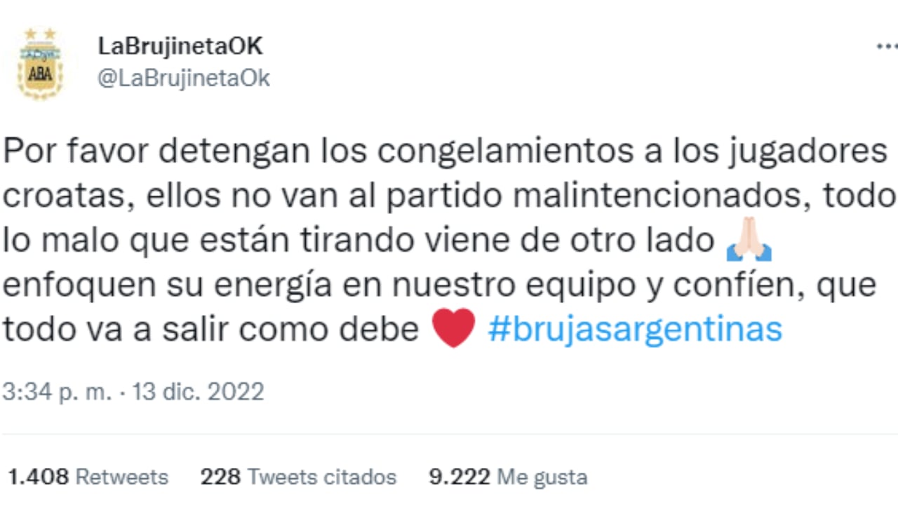 El pedido de la "Brujineta".