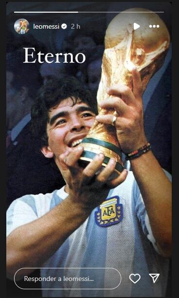 La imagen de Maradona que compartió Messi