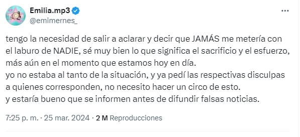 La explicación de Emilia