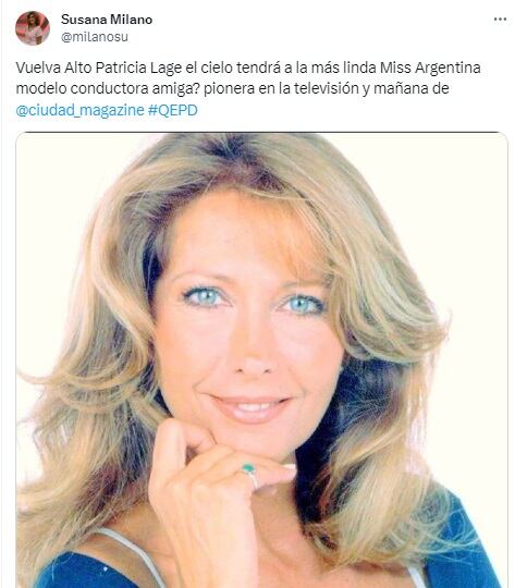 Patricia Lage murió a los 67 años.