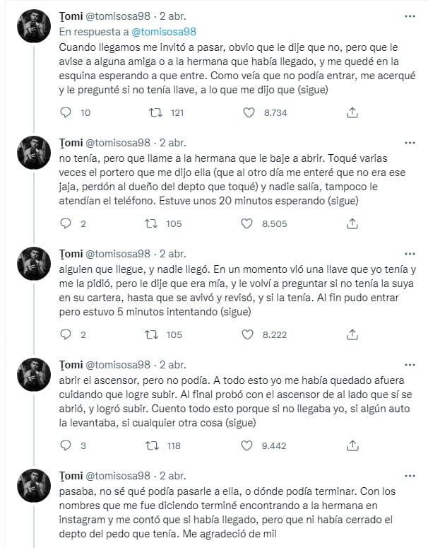 Tomás decidió ayudar a la joven que vio que estaba por la calle en notorio estado de ebriedad.