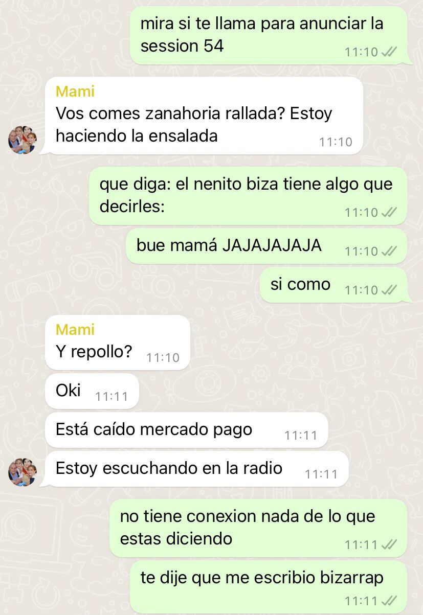 La correntina le contó a su madre que Bizarrap le mandó saludos.