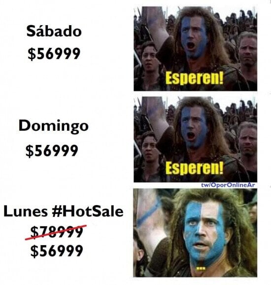 Un meme que hace referencia a la inflación, y a que se muestra como oferta un precio que mantiene su valor.