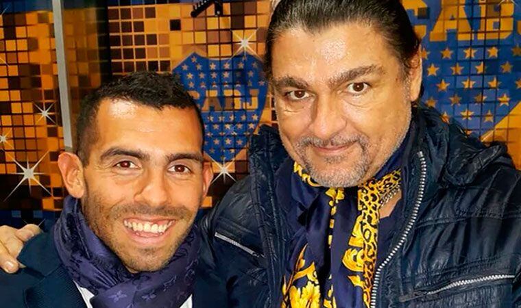 Fabio Cuggini con Carlos Tévez, otro ídolo de Boca