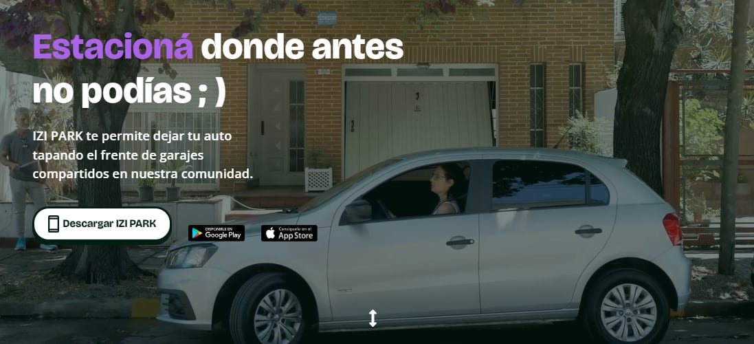 La app permite estacionar frente a los garajes.