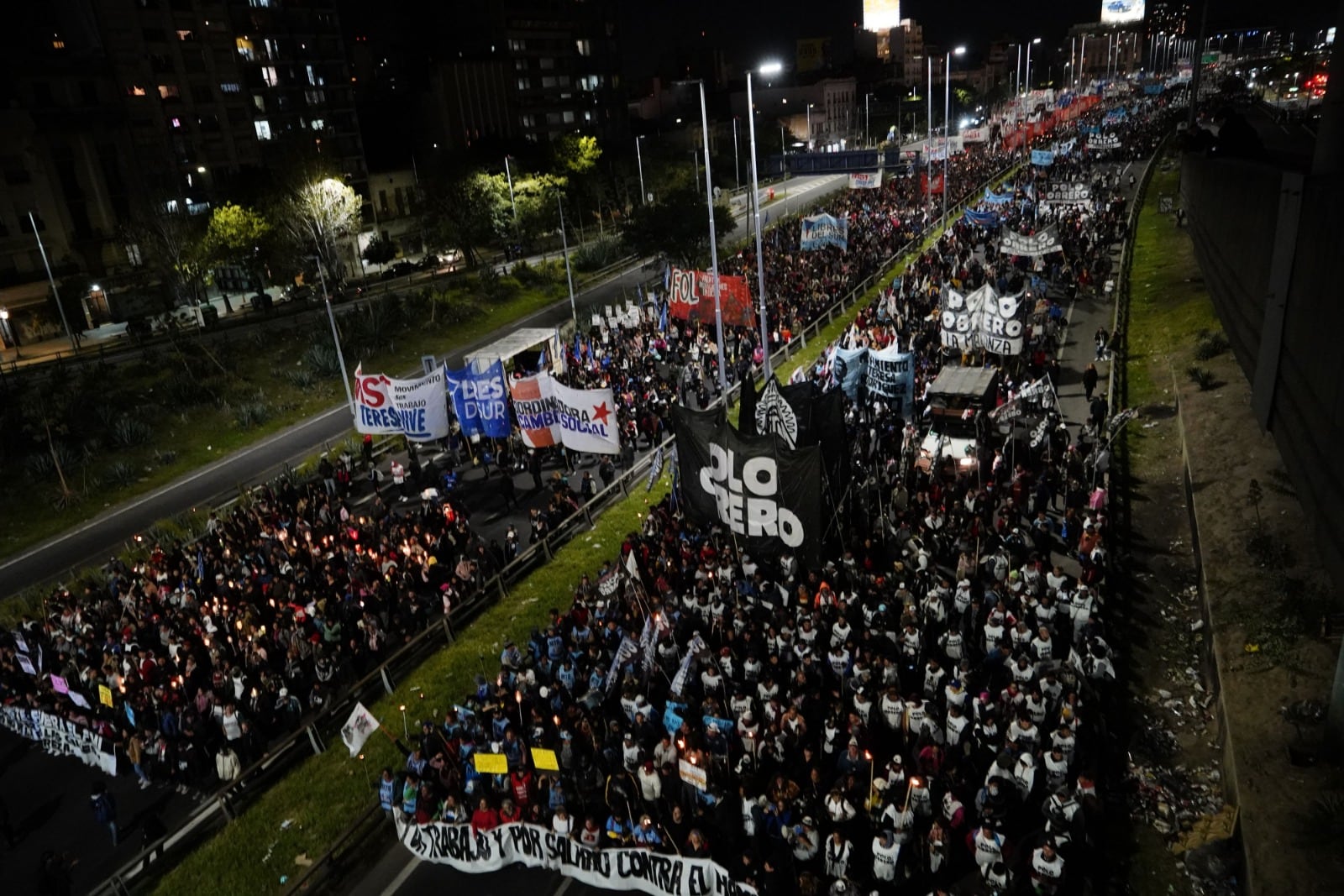 La marcha de los piqueteros.