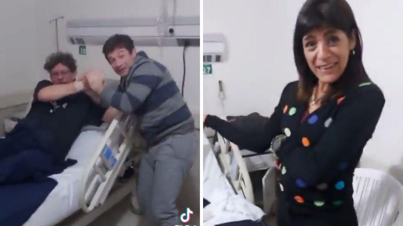 Su esposo y su exmarido fueron hospitalizados en la misma habitación luego de sufrir un infarto. Foto: captura.