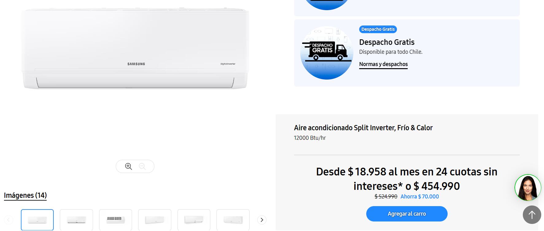 Esto es lo que vale un aire acondicionado Samsung en Chile.