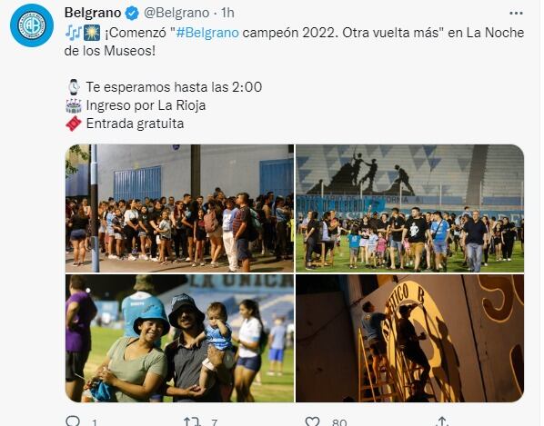 Belfgrano le agregó un aditamento: el "otra vuelta más", por el campeonato obtenido.