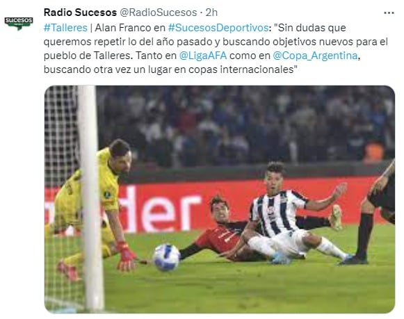 Alan Franco, jerarquía internacional en le medio campo de Talleres.