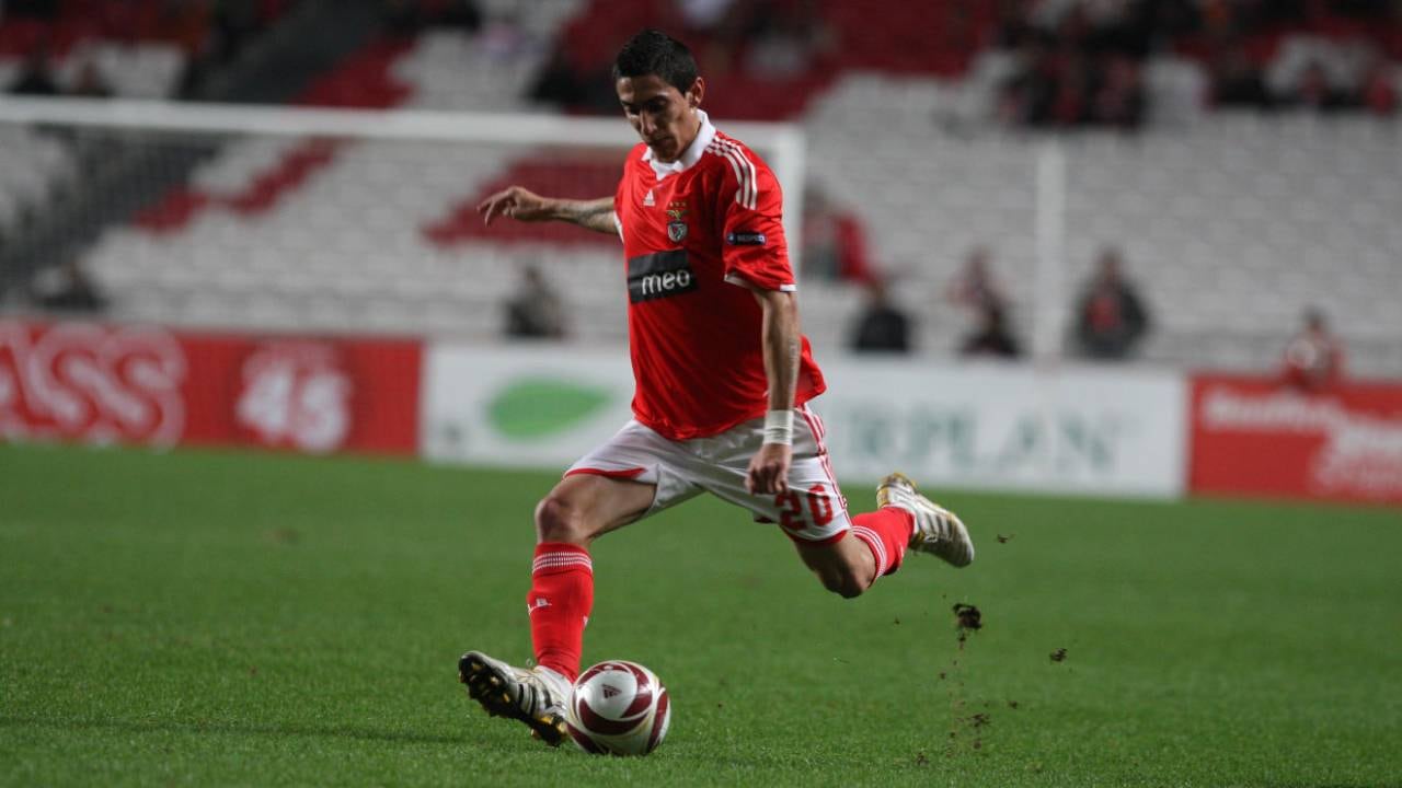 Ángel Di María en la época que jugaba en el Benfica