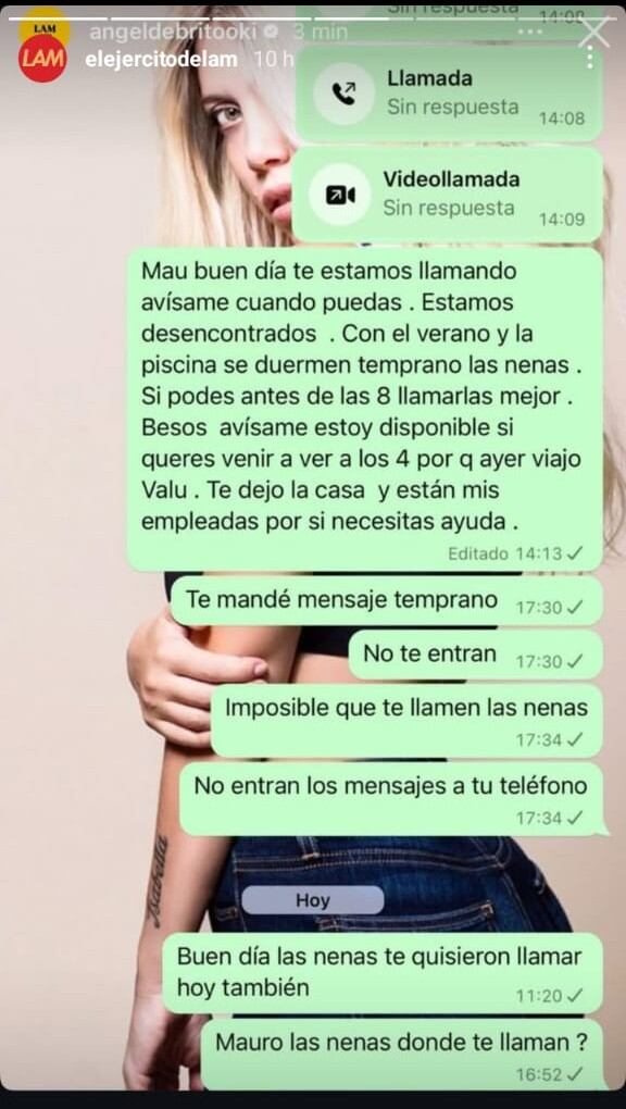 Ángel de Brito filtró chats entre Wanda Nara y Mauro Icardi por sus hijas