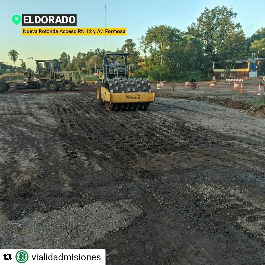 Eldorado: ejecutan tareas en el anillo central de la rotonda y sus ramas.