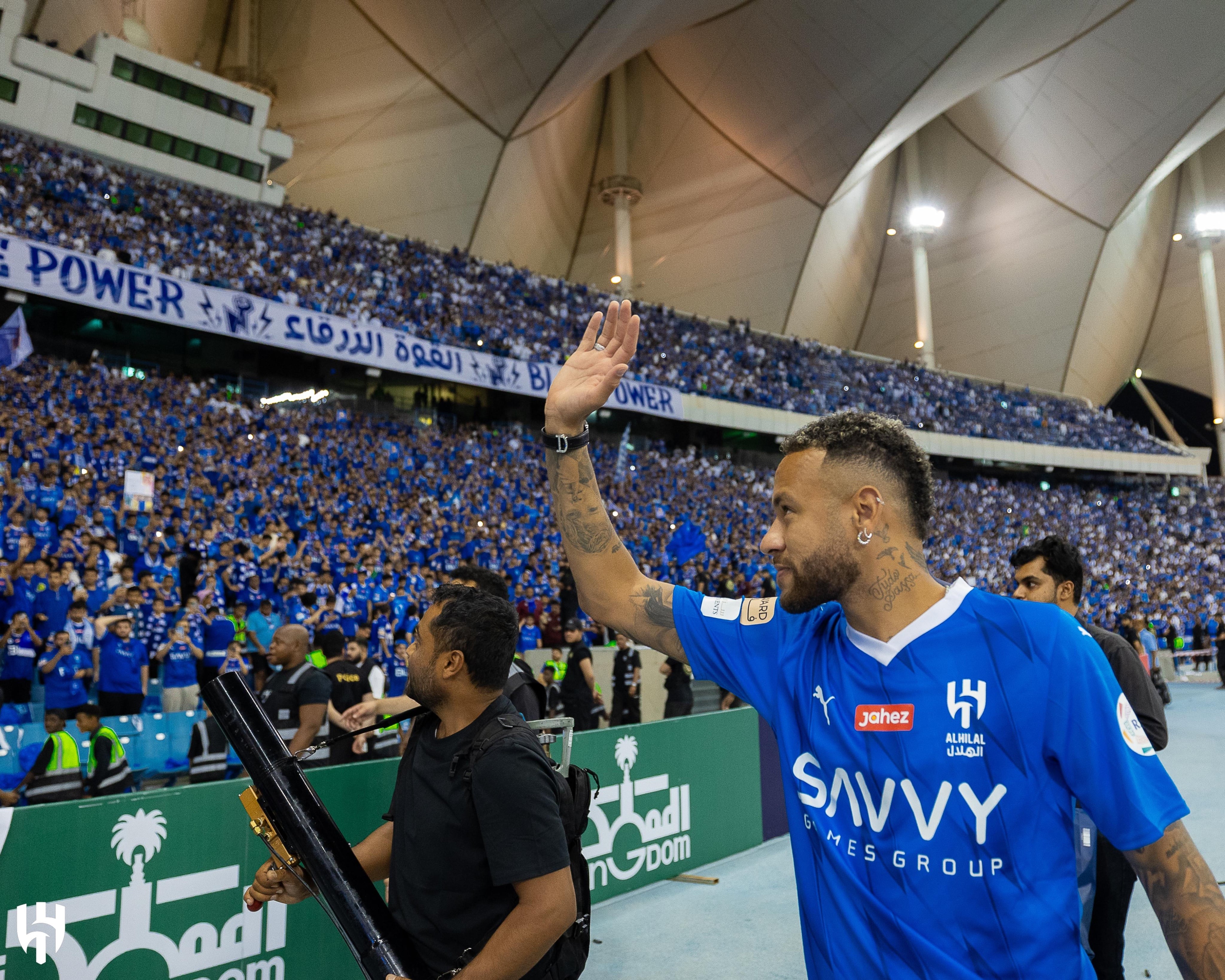 El brasileño Neymar en la presentación en su nuevo club. (Prensa Al Hilal).