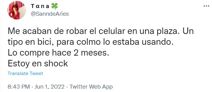 Sandra fue víctima de un robo en plena calle de La Plata.