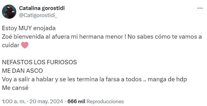 Cata estalló de bronca por los resultados del domingo.