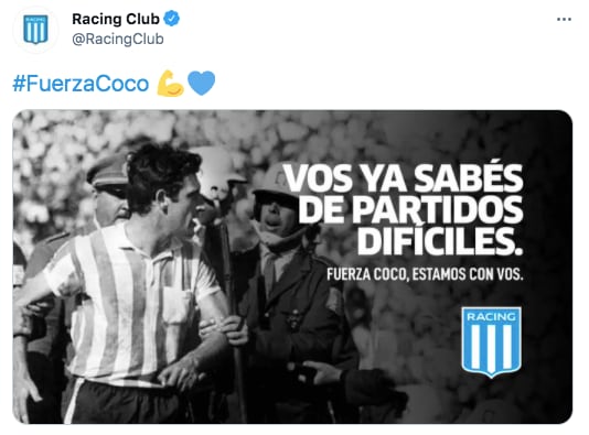 El mensaje de Racing para el Coco Basile.