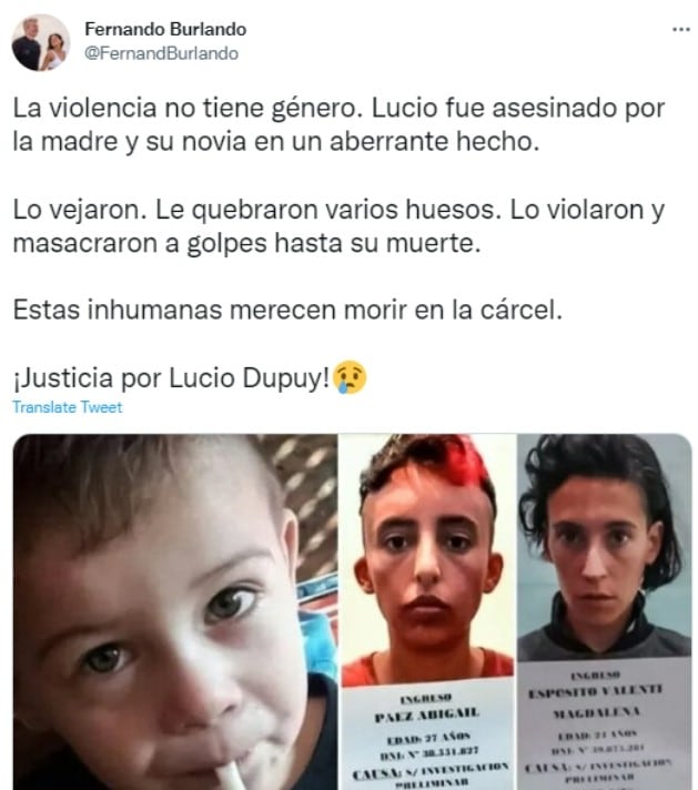 El duro mensaje de Fernando Burlando contra las imputadas por el asesinato de Lucio Dupuy.