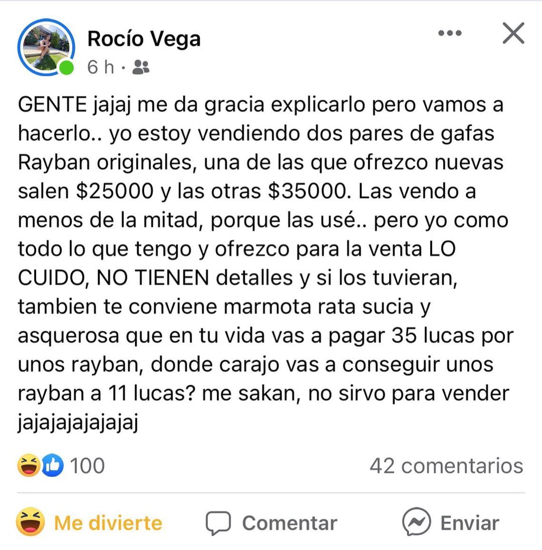 Comodorense se viralizó por su particular forma de vender unos lentes de sol de una costosa marca.