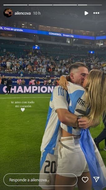 Así celebró Ailén Cova el triunfo de Alexis Mac Allister con la Selección Argentina