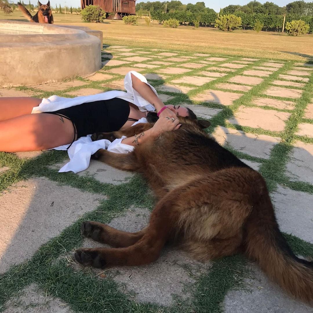 La China Suárez y su amor por los animales.