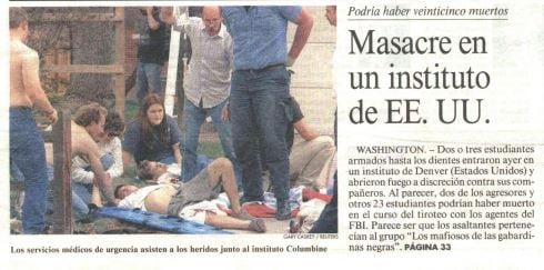 Noticias sobre la Masacre de Columbine.