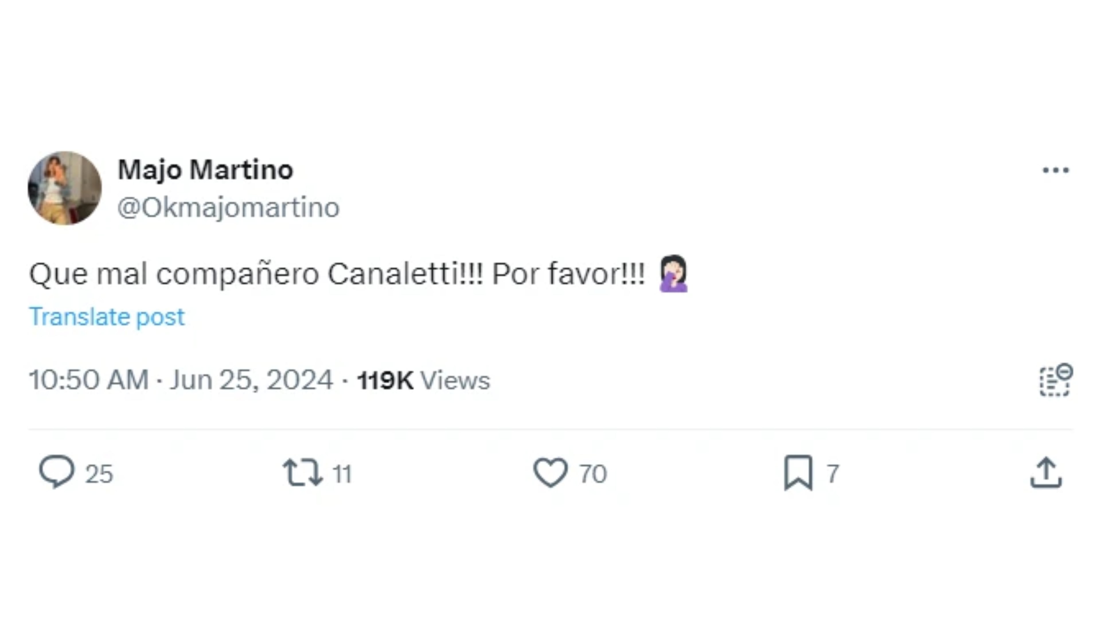 El tweet de Majo Martino tras el cruce con el periodista de policiales.