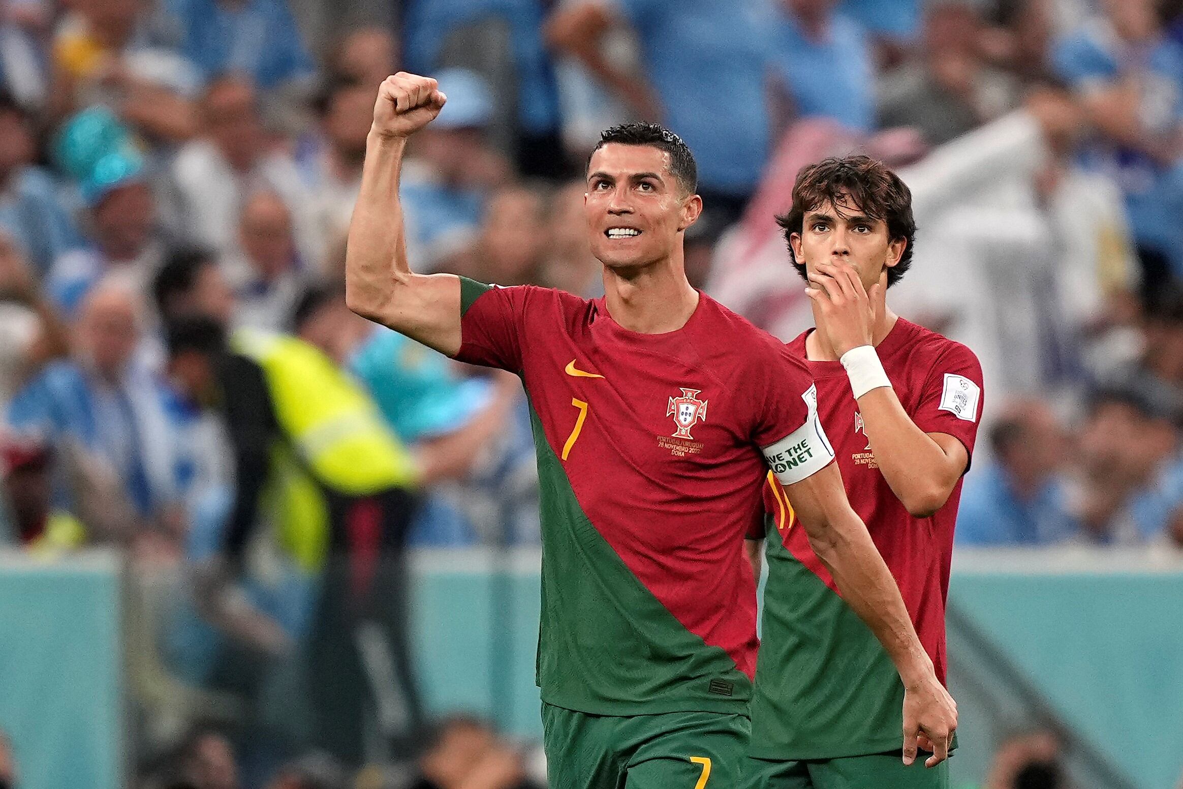 Portugal se impuso ante Uruguay y consiguió la clasificación para los octavos de final del Mundial de Qatar. Foto: AP.