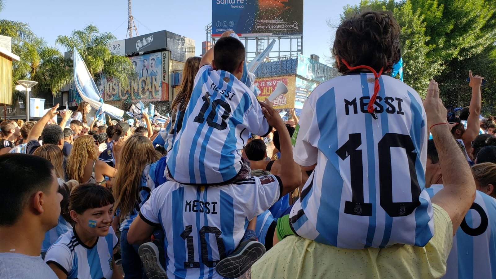 Festejos por el mundial en Carlos Paz