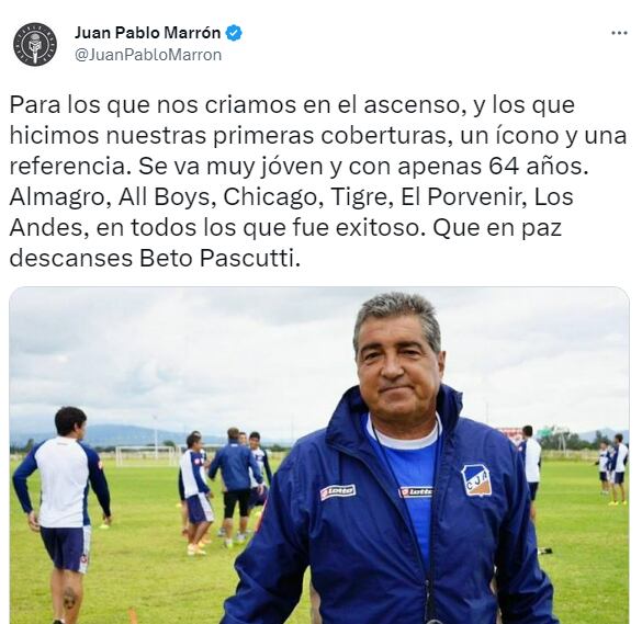 Alberto Beto Pascutti, histórico jugador y director técnico del ascenso argentino, tenía 64 años.