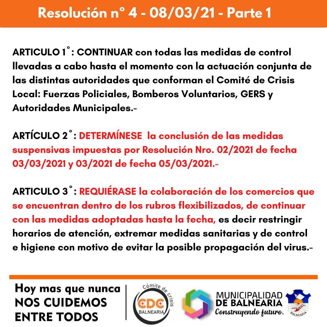 Resolución Comité de Crisis Balnearia