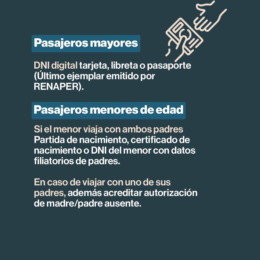 Requisitos para los pasajeros.