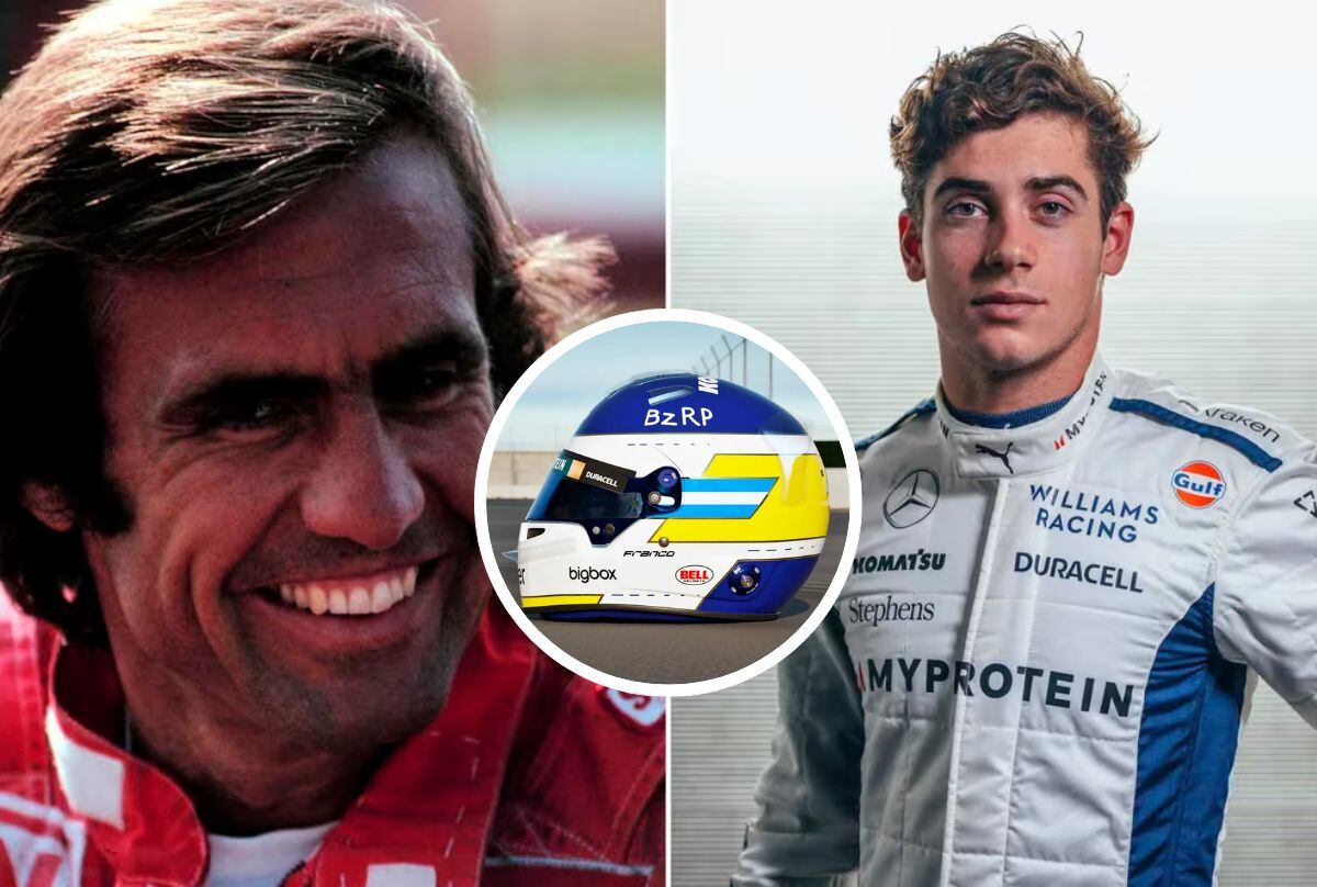 Franco Colapinto homenajea a Carlos Reutemann con un casco icónico