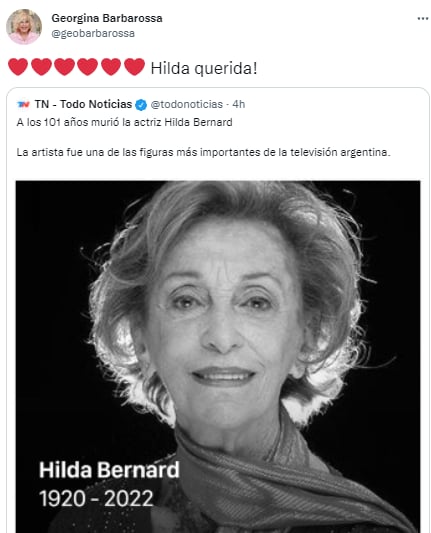 La despedida de los famosos a Hilda Bernard