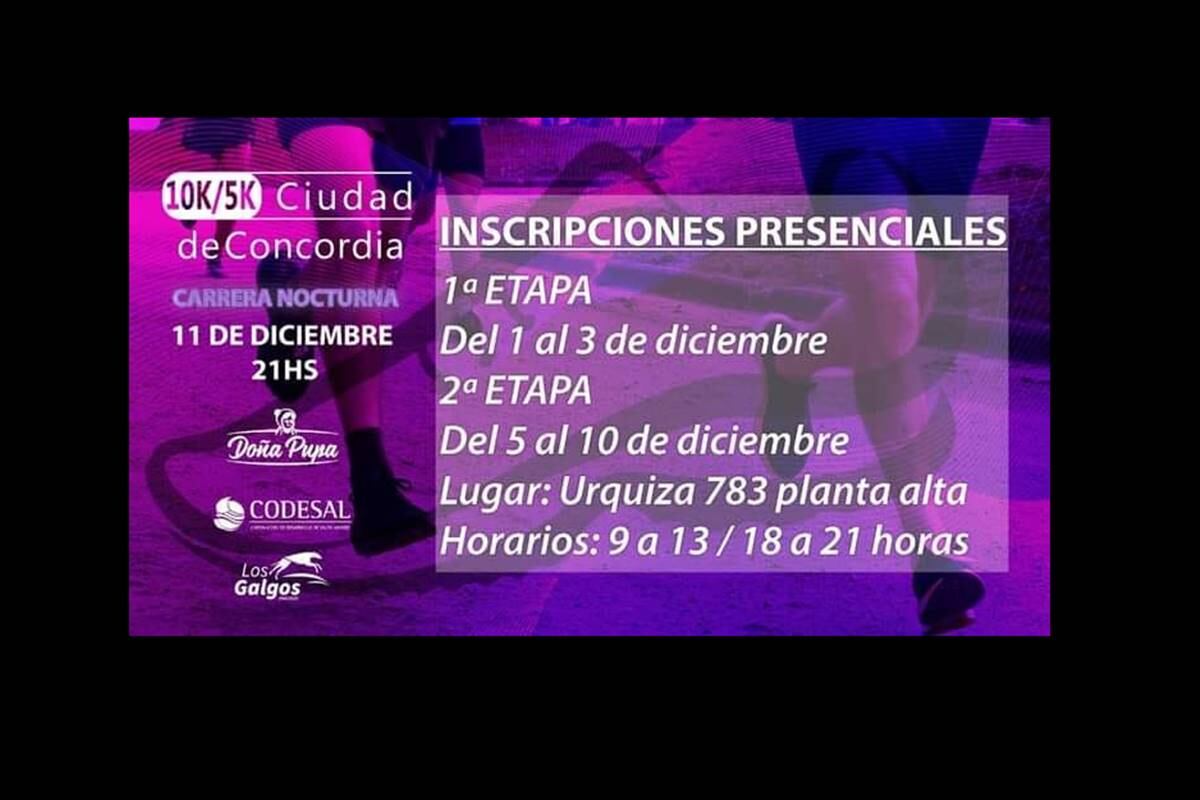 La Maratón 10K Concordia comienza hoy sus inscripciones.