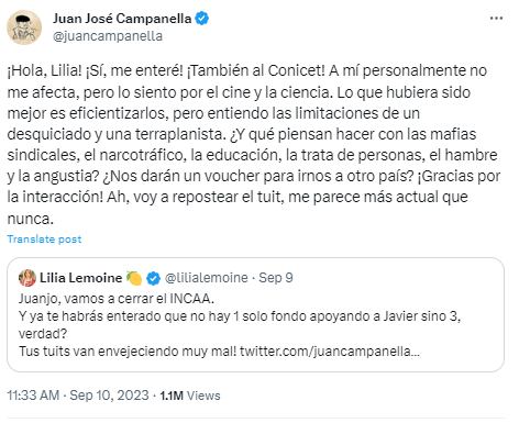 Así fue el cruce entre Campanella y la candidata de Milei.