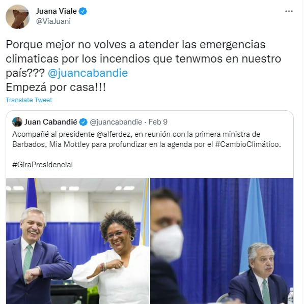 Juana Viale también criticó a Juan Cabandié.