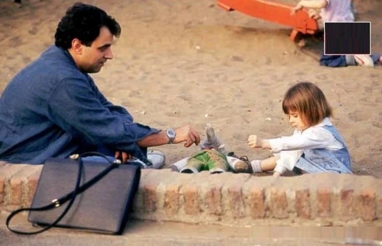 Jorge Lanata con Bárbara de pequeña.