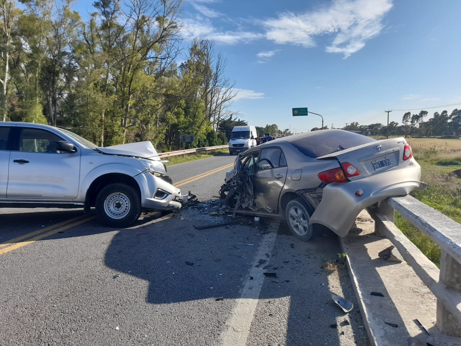 Choque frontal en Ruta 3 Km 495