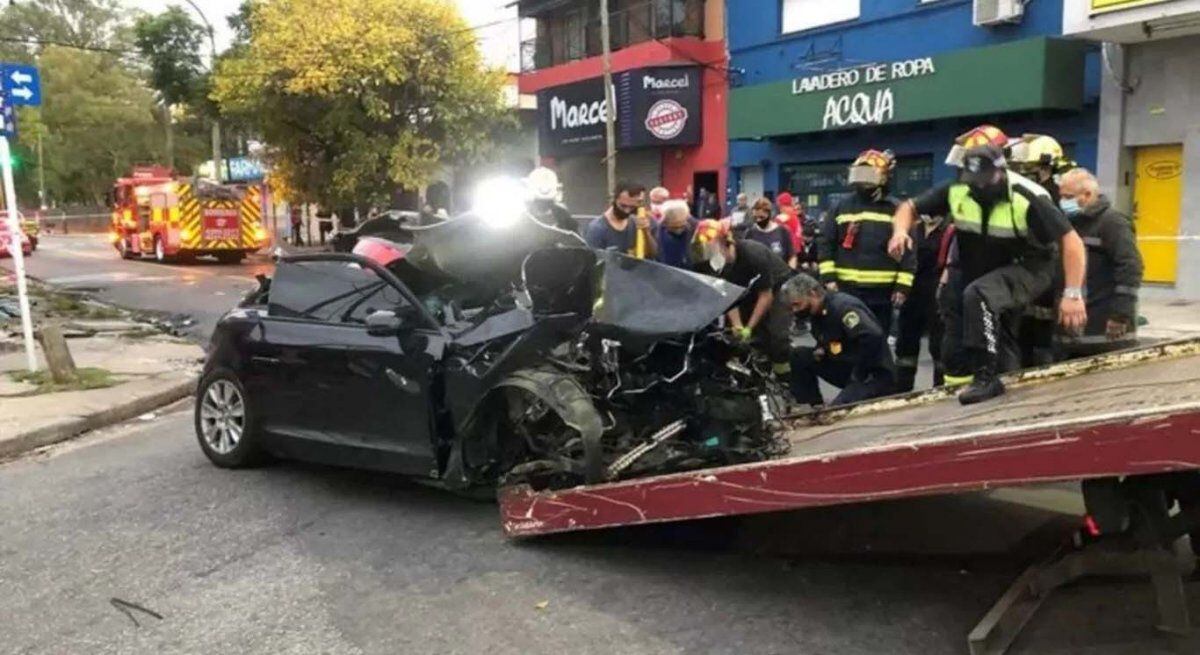 Así quedó el vehículo luego del accidente.