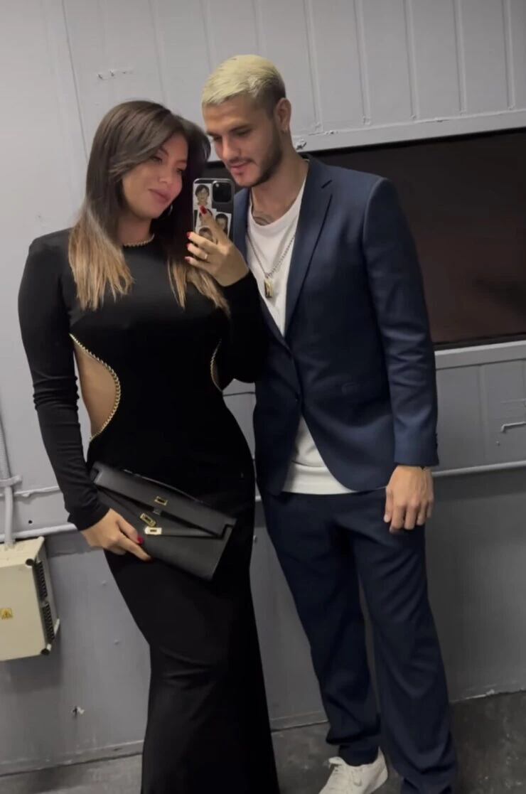 El look de Wanda Nara y Mauro Icardi para asistir a la celebración del casamiento de Lizy Tagliani. Foto: Instagram.