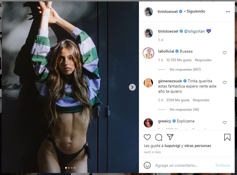 Tini Stoessel compartió fotos y Lali la elogió