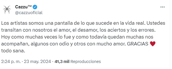 El triste mensaje de Cazzu, tras su separación de Christian Nodal