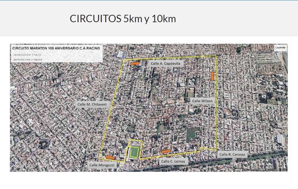 Los socios e hinchas de Racing correrán por las calles de Nueva Italia y alrededores.